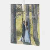 Ornement En Verre Photo juste mariée (Avant gauche)