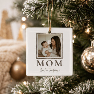 Ornement en verre photo personnalisé pour maman mo