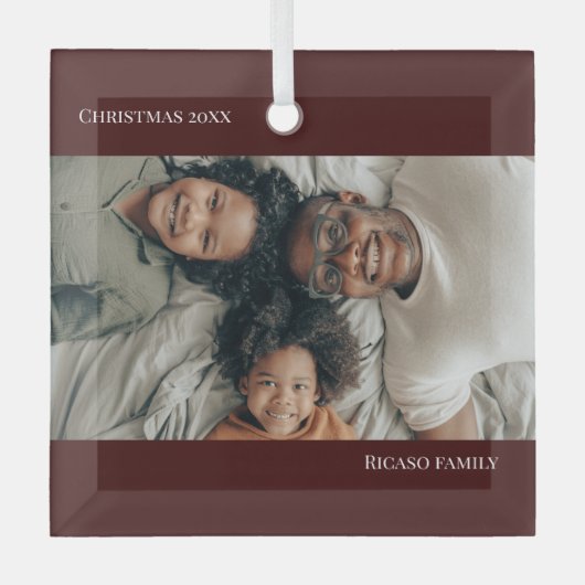 Ornement En Verre Photo personnalisée moderne Noël (Recto)