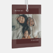 Ornement En Verre Photo personnalisée moderne Noël (Avant droite)