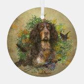 Ornement En Verre Picardy Spaniel, Saison de chasse (Verso)