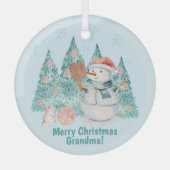 Ornement En Verre Pickleball Snowmen, noël minuscule (Recto)