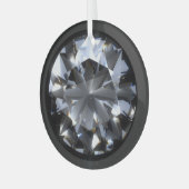 Ornement En Verre Pierre de diamant : l'espace noir brille. (Avant gauche)