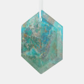 Ornement En Verre Pierre minérale bleu Chrysocolla (Avant gauche)