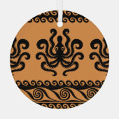 Ornement En Verre Pieuvre grecque ancienne, motif à vagues (Verso)