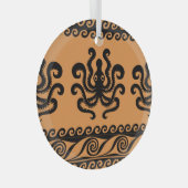 Ornement En Verre Pieuvre grecque ancienne, motif à vagues (Avant droite)