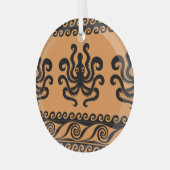 Ornement En Verre Pieuvre grecque ancienne, motif à vagues (Avant gauche)