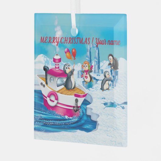 Ornement En Verre pingouins en Antarctique (Avant gauche)