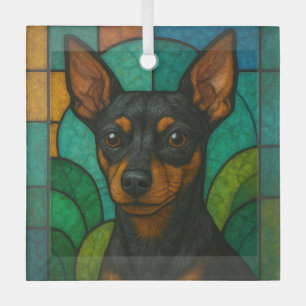 Ornement En Verre Pinscher miniature "Verre Tiré"