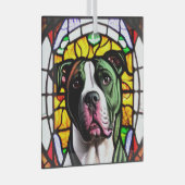 Ornement En Verre Pit Bull en "Verre Tiré" (Avant droite)