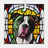 Ornement En Verre Pit Bull en "Verre Tiré" (Verso)