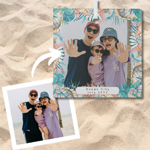 Ornement En Verre Plage Vacances Souvenirs Famille Keepsaké Shell