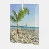 Ornement En Verre Plages tropicales | Bateau, Palmier, Aruba (Avant gauche)