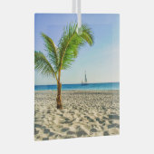 Ornement En Verre Plages tropicales | Bateau, Palmier, Aruba (Avant droite)
