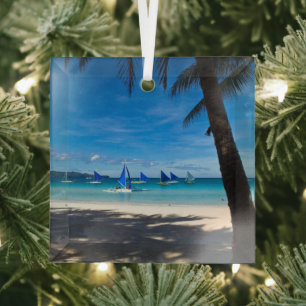 Ornement En Verre Plages tropicales White Beach Boracay Philippine