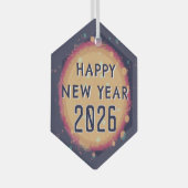 Ornement En Verre Planète Abstraite moderne Bonne année 2026 (Avant droite)
