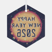 Ornement En Verre Planète Abstraite moderne Bonne année 2026 (Verso)