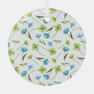 Ornement En Verre Plantes aquarelle : Motif Floral sans joint.