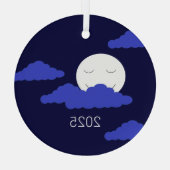 Ornement En Verre Pleine lune avec nuages (Verso)