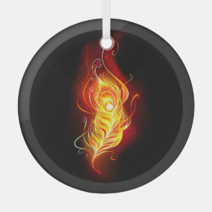 Ornement En Verre Plumes de paquetage de feu