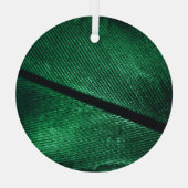 Ornement En Verre Plumes Vertes, Belle Texture Motif. (Verso)