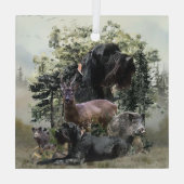 Ornement En Verre Pointeur à poils durs, Chasse en plein air (Verso)