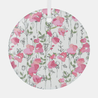 Ornement En Verre Pois doux : Texture Florale d'été.