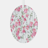 Ornement En Verre Pois doux : Texture Florale d'été. (Avant gauche)