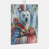 Ornement En Verre Polaire Ours Père Noël Design de Noël (Avant droite)