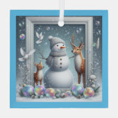 Ornement En Verre Portrait de Noël (Verso)