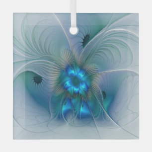 Ornement En Verre Position, Abstrait bleu turquoise fractal