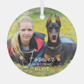 Ornement En Verre Pour toujours dans mon coeur Custom Pet Dog Memori (Recto)