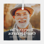 Ornement En Verre Pour toujours dans nos coeurs Élégant Mémorial Pho (Verso)