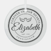 Ornement En Verre Pour toujours dans nos coeurs Funérailles Mémorial (Recto)