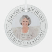 Ornement En Verre Pour toujours dans nos coeurs Mémorial Élégante ph (Recto)