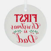 Ornement En Verre Premier Noël comme papa rouge lettrage blanc (Verso)