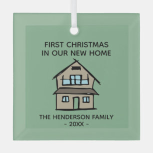 Ornement En Verre Premier Noël Dans Notre Nouvelle Maison Ceram Pers