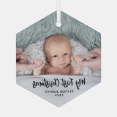Ornement En Verre Premier Noël du bébé Simple 1 Photo Script noir (Verso)