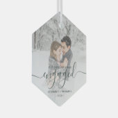 Ornement En Verre Premier Noël Engagé Photo Green Script (Avant droite)