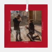 Ornement En Verre Premier Noël engagé photo rouge (Verso)
