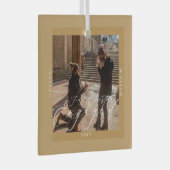 Ornement En Verre Premier Noël Engagé Photo Tan (Avant droite)