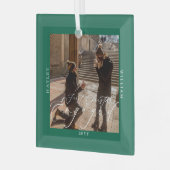 Ornement En Verre Premier Noël engagé photo vert (Avant gauche)