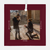 Ornement En Verre Premier Noël Engagé Vin Port Photo (Verso)