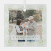 Ornement En Verre Premier Noël moderne en tant que grand-parents pho (Recto)