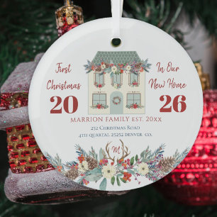 Ornement En Verre Premier Noël nouvelle maison famille rustique