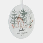 Ornement En Verre Première forêt de Noël du bébé (Avant droite)