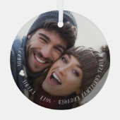 Ornement En Verre Première Noël Engagé Script Photo Céramique (Verso)