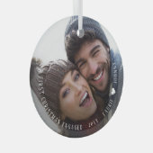 Ornement En Verre Première Noël Engagé Script Photo Céramique (Avant droite)