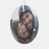 Ornement En Verre Première Noël Engagé Script Photo Céramique (Avant gauche)