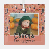 Ornement En Verre Première photo d'automne du champignon orange d'Ha (Recto)